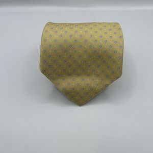 Brooks Brothers 346 Tie Silk Yellow Blue Floral Geometric 3.75" x 58" USA